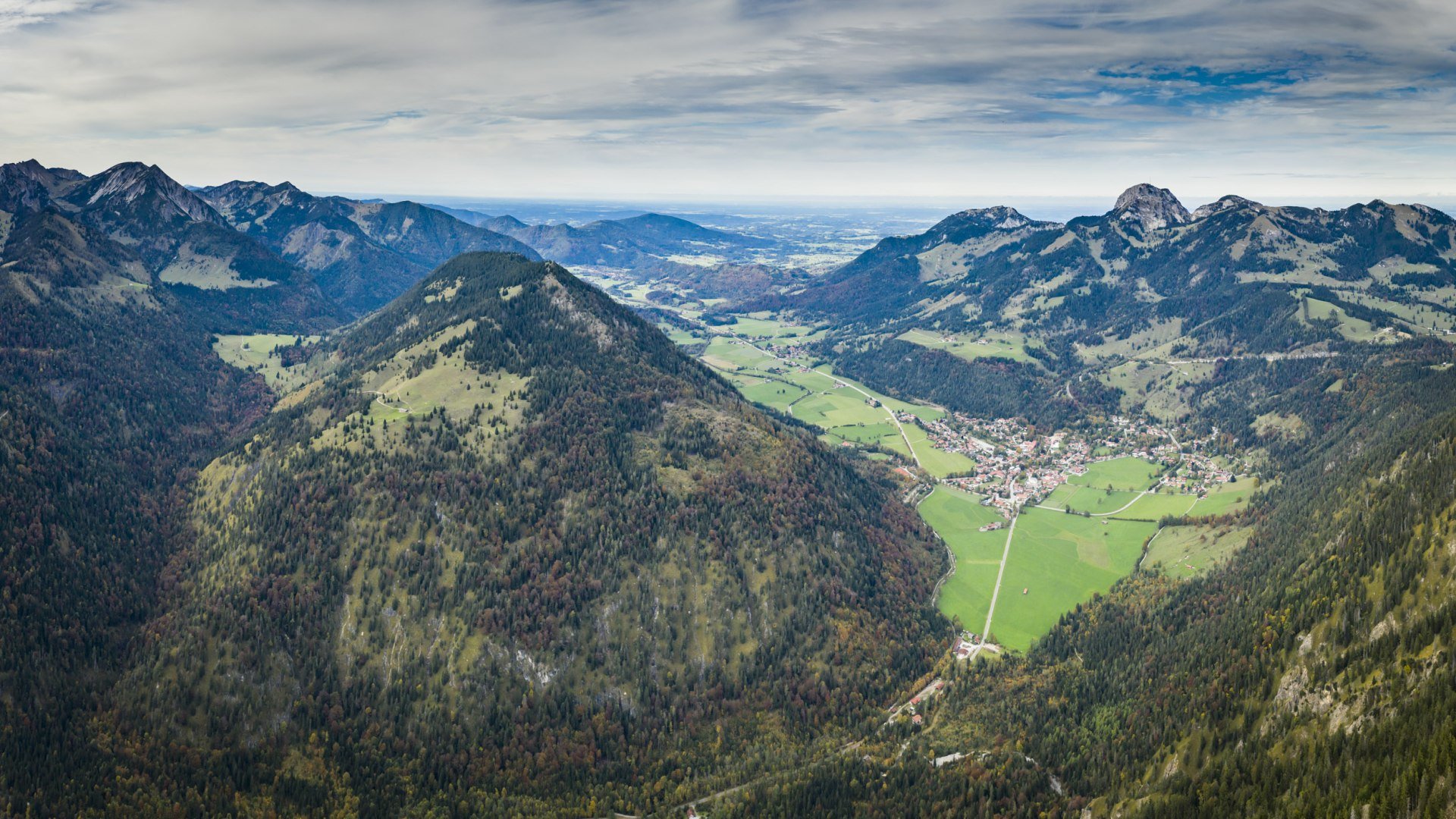 Blick auf Bayrischzell aus dem Ursprungtal